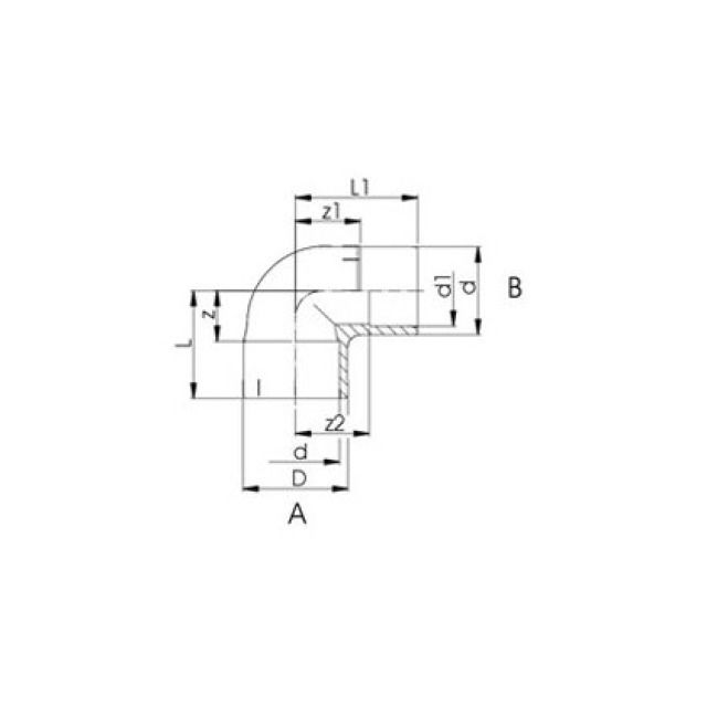 GF PVC-U WINKEL 90°  PRO-FIT
721 100 309              40 MM