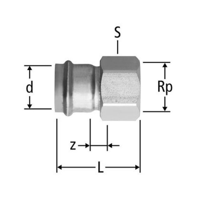 RACCORD FEMELLE OPTIPRESS
GAZ N° 88033.31 35X1 1/4"