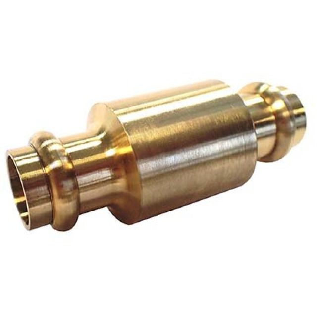 Press-Rückschlagventil EURO
V-Kontur, PN16, DN40
Öffnungsdruck 0.03-0.05 bar
Temperatur 0-150° C