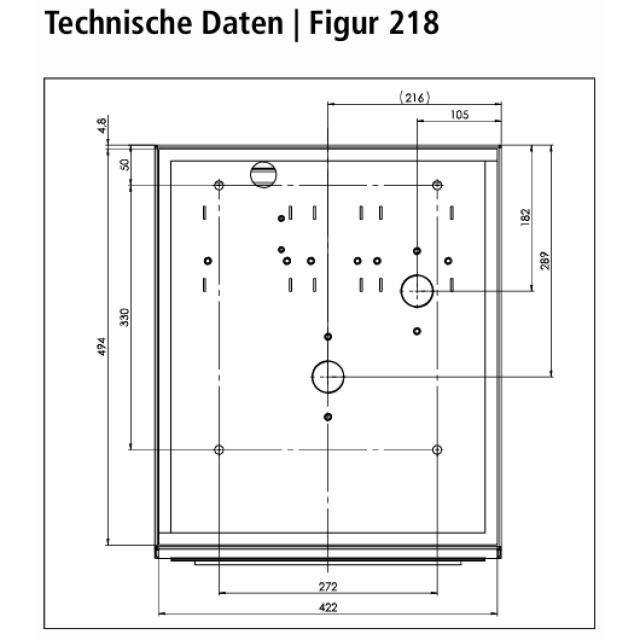 Armoire TRESOR KEMPER AP
fig. 216 Robinetterie extérieure
antige Prise 230 V, type suisse 13