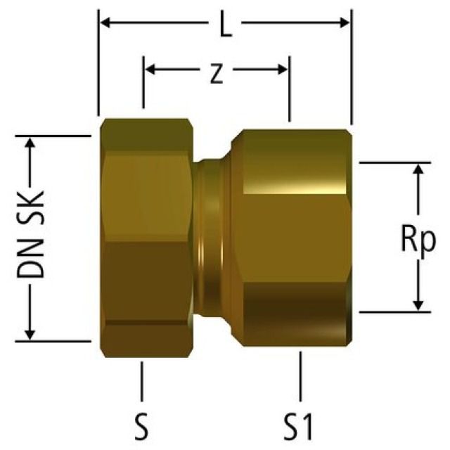 Accoupplement rapide avec
écrou RN, avec filetage
femelle, pour distr. Optiflex
8611121, en bronze CC246E