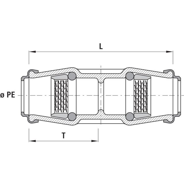 RACCORD À EMBOÎTEMENT POM 6320
D 25/25 MM