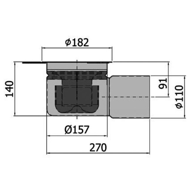 ACO BODENAB. WAAGR. MEHRT INOX
416402 MIT HALTERAND DN 80