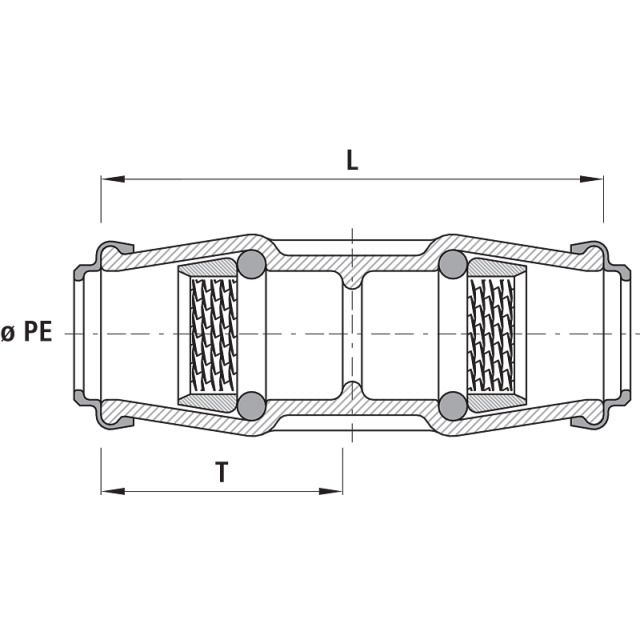 RACCORD À EMBOÎT EN FONTE 6300
D 50/50 MM