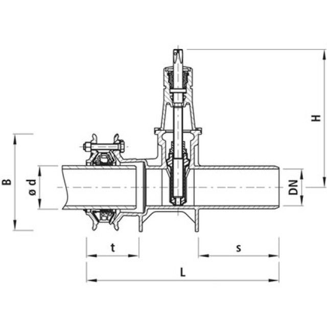 HAWLE Vanne à embouts lisses/
manch. multidom. SYNOFLEX 4251
DN125 PN16 131-160MM