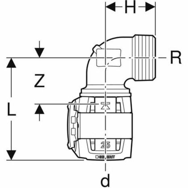 FLOWFIT COUDE TRANSITION 90 FE
620.510   D=16  R=1/2"