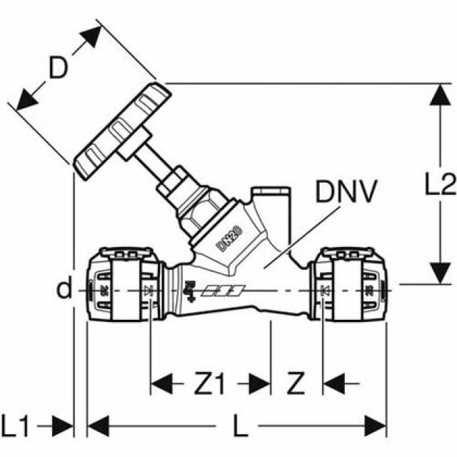 FLOWFIT ROBINET D'ARRÊT OBLIQUE
619.835   D=50