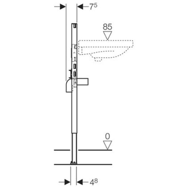 DUOFIX-ELEMENT FUER WASCHTISCH
111.492  MIT STANDARMATUR
TYP 98/82