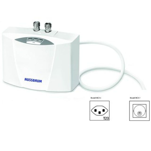 Durchlauferhitzer MCX 7 für
Waschtisch, für drucklose und
druckfeste Armaturen, 6.5 kW
2~400 V, 16 A, Direktanschluss
inkl. Befestigungsmaterial