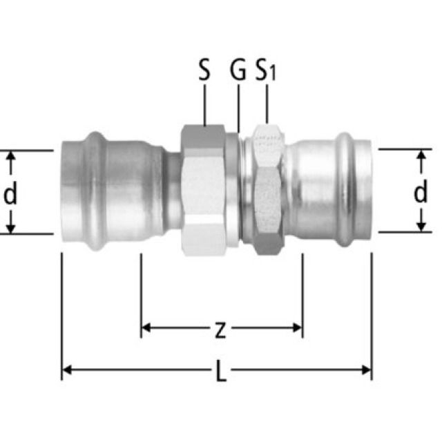 OPTIPRESS-INOX VERSCHRAUBUNG
80041.24         22 MM