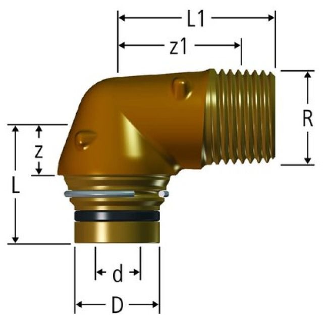 Pièce intermédiaire enfichable
RN, pour MF1/2", coudée, avec
filetage mâle, pour MF1/2"
p. distrib.Optiflex, 86106.21
en bronze CC246E