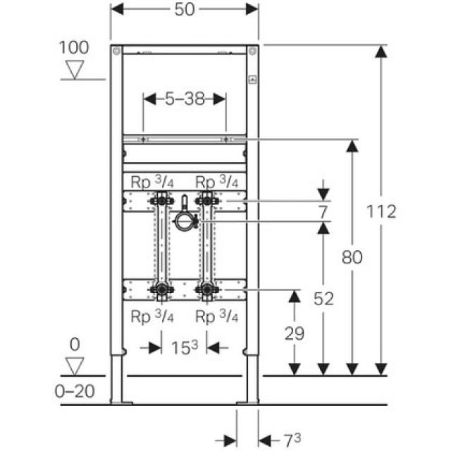 DUOFIX-ELEMENT FUER WASCHTISCH
111.572  MIT JRG UP-VENTIL
TYP 112