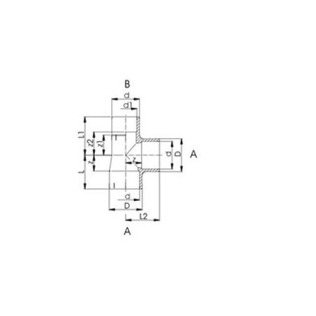 GF PVC-U T-STK  90° PRO-FIT
721 200 309    40 - 32 MM
PN16