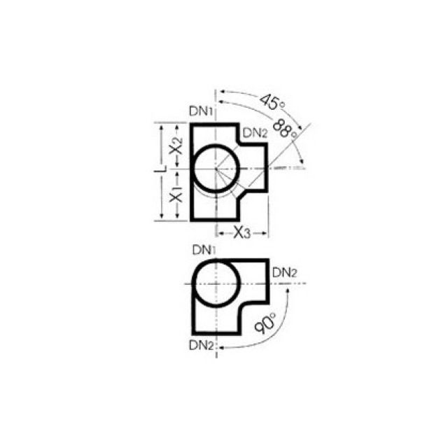 EMBRANCH. 88D    125X100/100MM
NO 2254