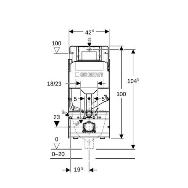 Geberit GIS Element für Wand-
WC, 114 cm, mit Sigma
Unterputzspülkasten 12 cm,
für Geruchsabsaugung mit
Abluft