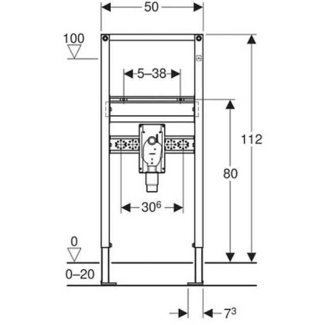 DUOFIX-ELEMENT FUER WASCHTISCH
111.475  MIT UP-SIFON  TYP 112