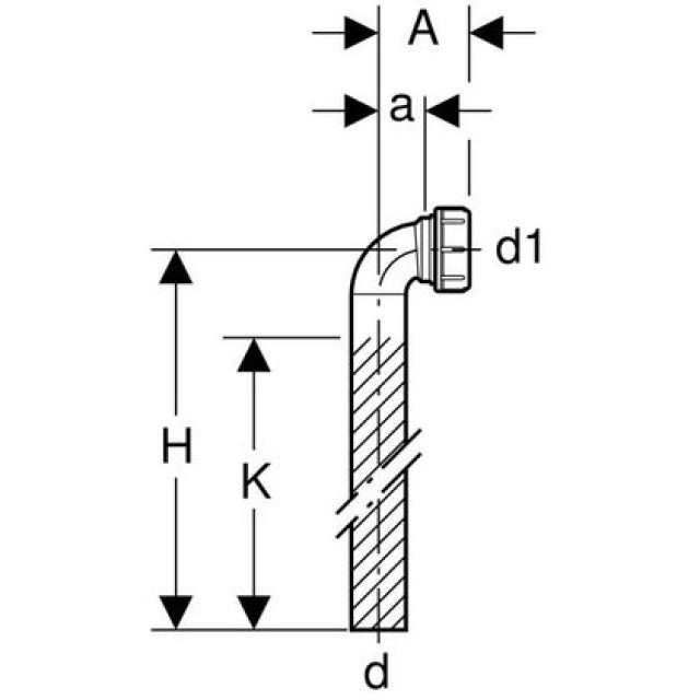GEBERIT COUDE DE RACCORD 90°
152.218  GRIS   56 / 63 MM