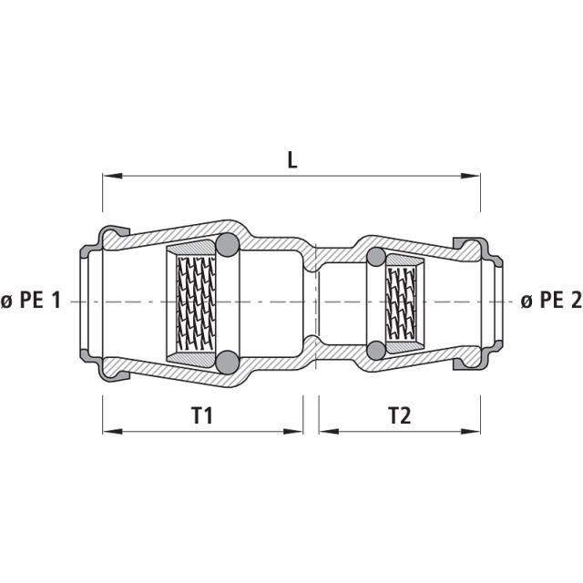 RACCORD À EMBOÎT EN FONTE 6310
RÉDUIT D 40/32 MM