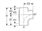 Silent-db20 Embranchement 88.5° avec départ coudé