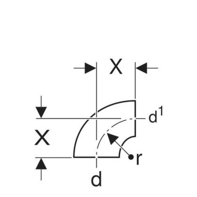 GEBERIT PE COUDE 90° REDUIT
363.873             50 / 56 MM