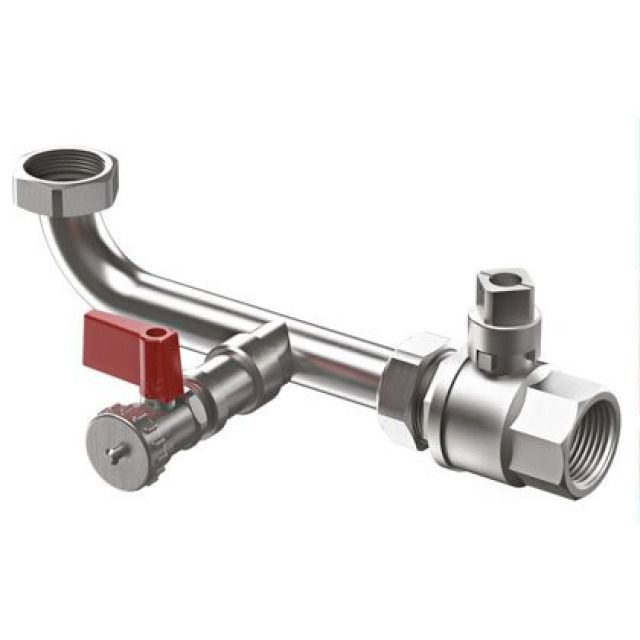 ANSCHLUSSGRUPPE R 1 1/4" PN16
120°C GESICHERTE ABSPERRUNG
UND ENTLEERUNG G1/2"