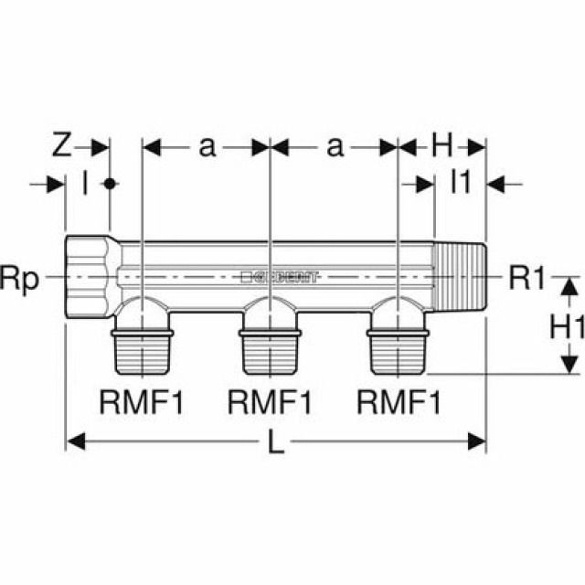 GEBERIT DISTRIBUTEUR RACC.FILETÉ
653.428   3/4"  RMF1=1/2  3/4"
POUR MASTERFIX
2 RACCORDS
