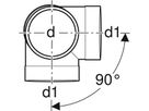 Embranchement avec départ coudé
308.089 88.5° Geberit Silent-db20
d=90mm, d1=90mm