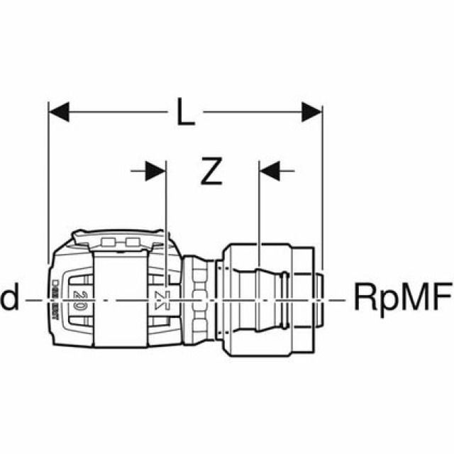 FLOWFIT RACCORD AVEC MASTERFIX
620.291   D=20  RPMF=1/2"