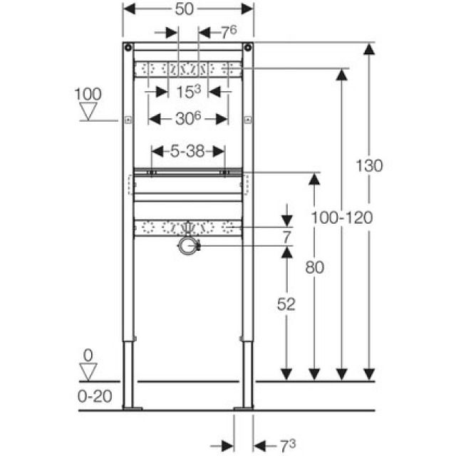 DUOFIX-ELEMENT FUER WASCHTISCH
111.497 MIT AP-WANDARMATUR
TYP 130