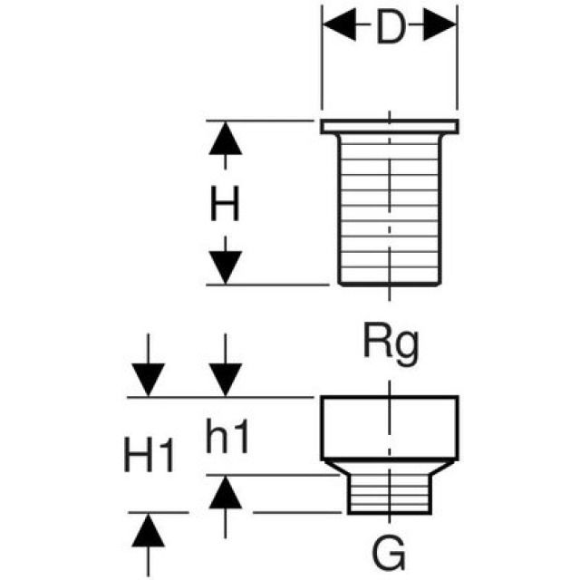 GEBERIT SOUPAPE ECOUL FIL ROND
352.325 NOIRE 52 X 1/6"-1 1/4"