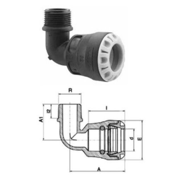 PLASSON-WINKEL 90° MIT AG
1085              25 MM X 1/2"