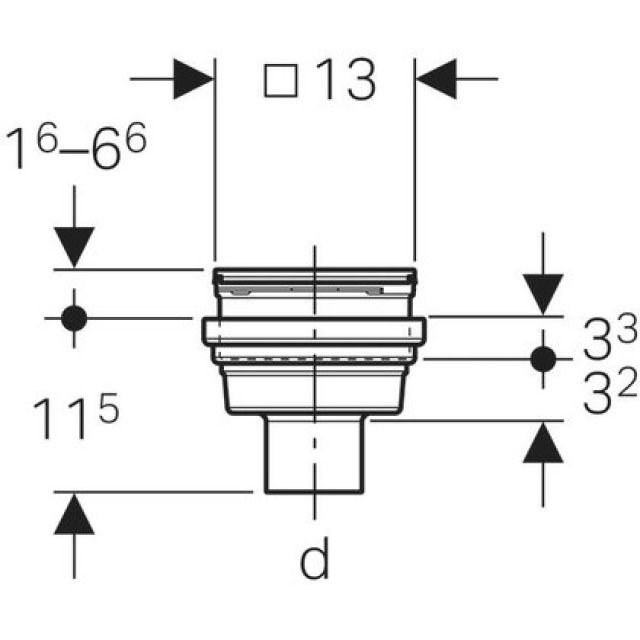 GEBERIT-BODENWASSEREINLAUF
388.031 VARINO 63 MM
VERTIKAL