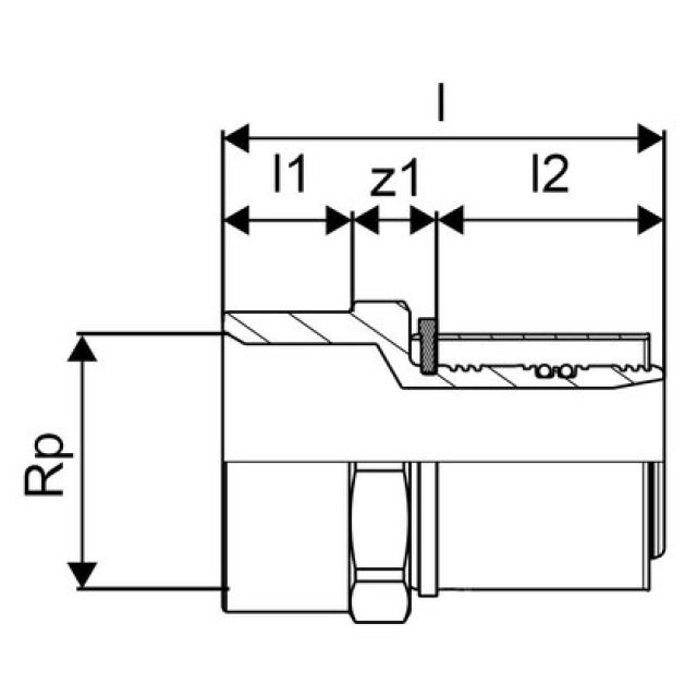 GF Uponor S-Press
raccord femelle 50-Rp1 1/2"FT