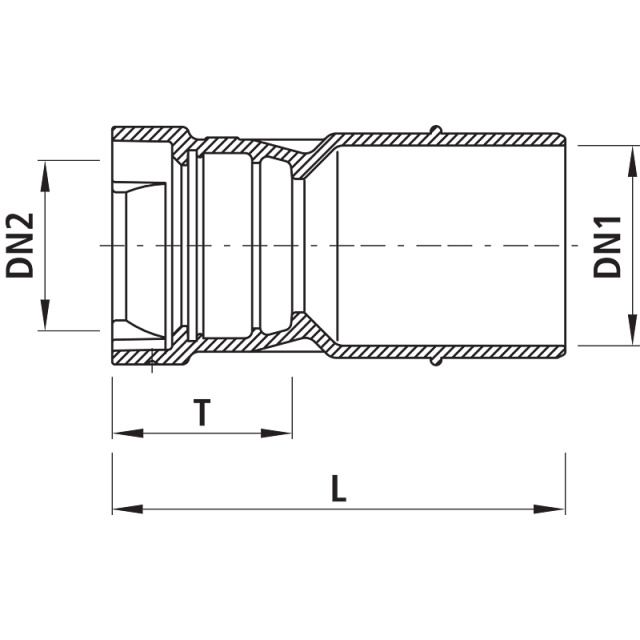 RÉDUCT À BOUT LISSE/MANCH 5330
À EMBOÎT BLS DN 300/200 PN 16