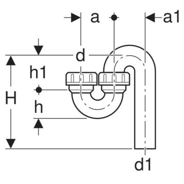 GEBERIT SIPHON VERTIC./VERTIC.
152.041 NOIR  50 / 56 MM
