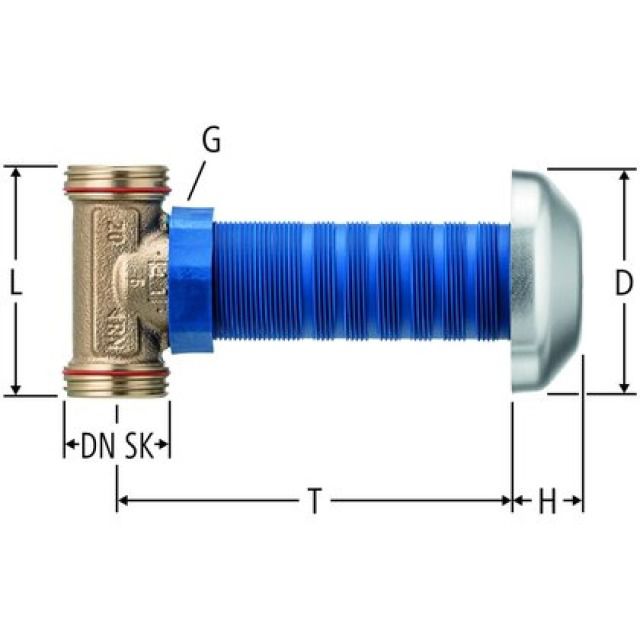Robinet droit RN
à montage caché, avec raccord
p. distrib.Optiflex, 86135.21
en bronze CC246E
