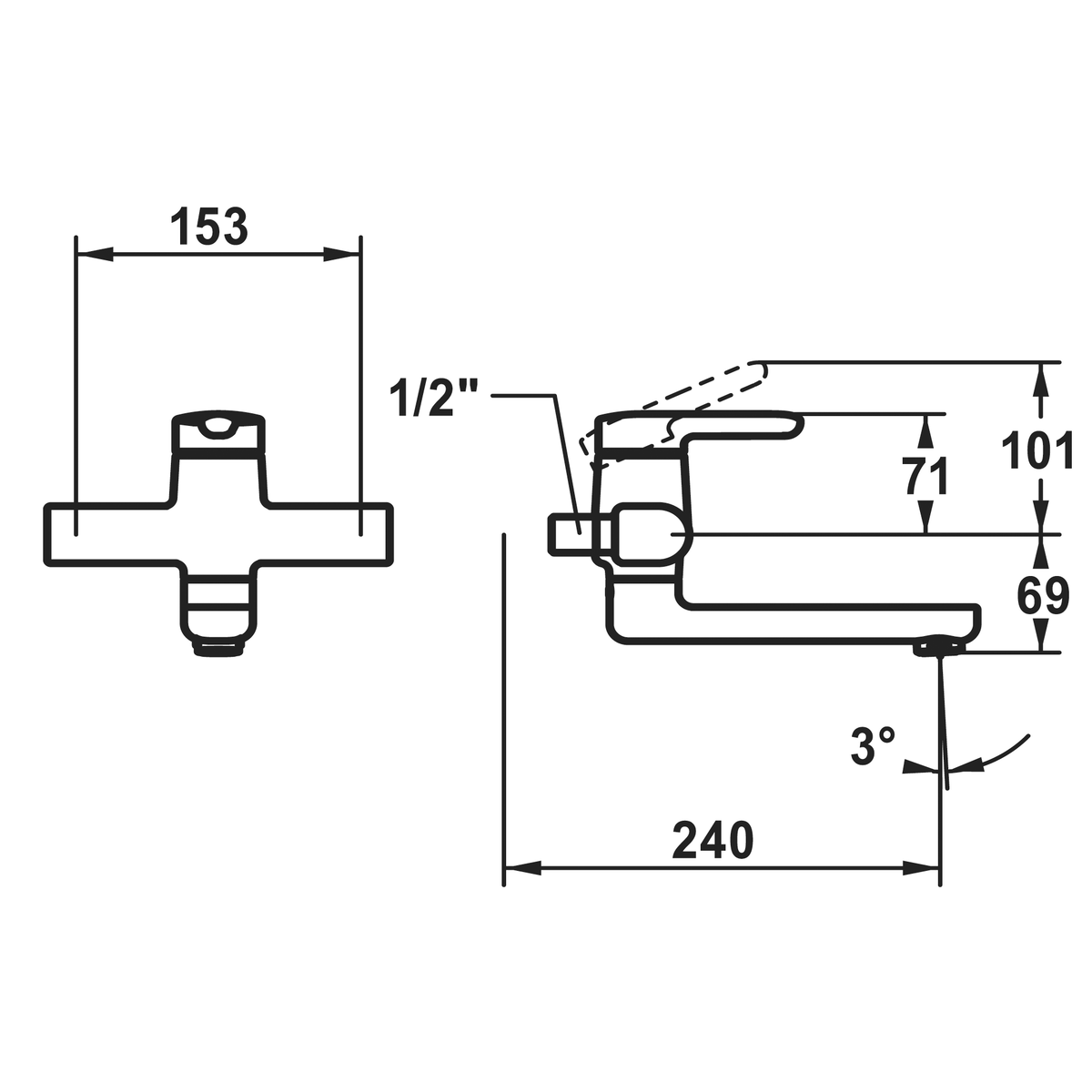 KWC Wand schwenkbar Wamas 2.0
A 240 mm, AD153 mm ohne Raccord
chromeline
