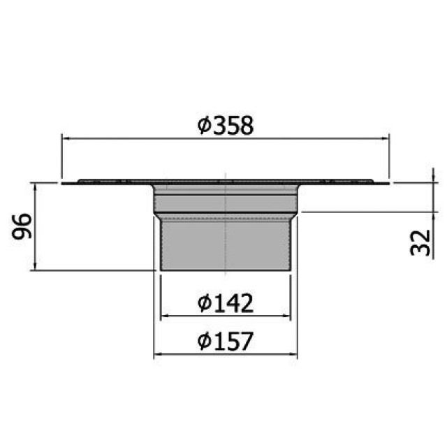 ACO BODENAB. VERLAENGER. MEHRT
408206 MIT KLEBEFLANSCH H=96MM