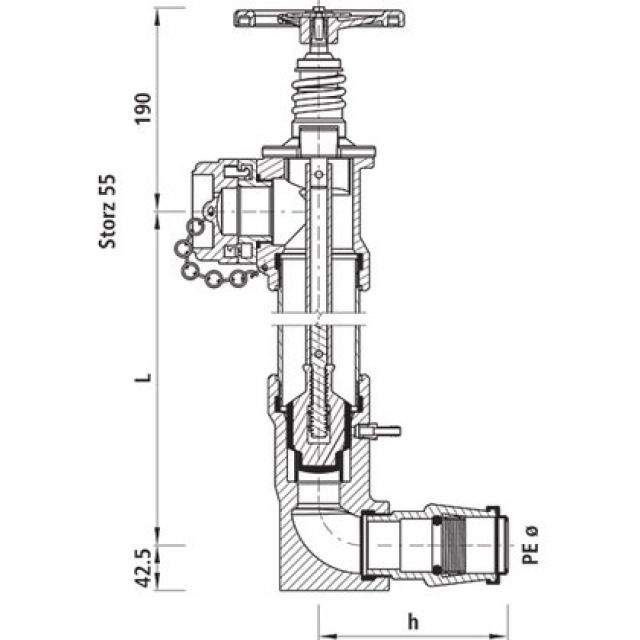 HAWLE BEWÄSSERUNGSHYDRANT
N765      D50      L=2100MM
ÜBERFLUR MIT HANDRAD