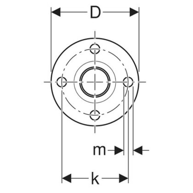 MPF-S Bride PN 10/16
acier inoxydable,
avec extrémité à emboîter:
d54mm D16,5cm