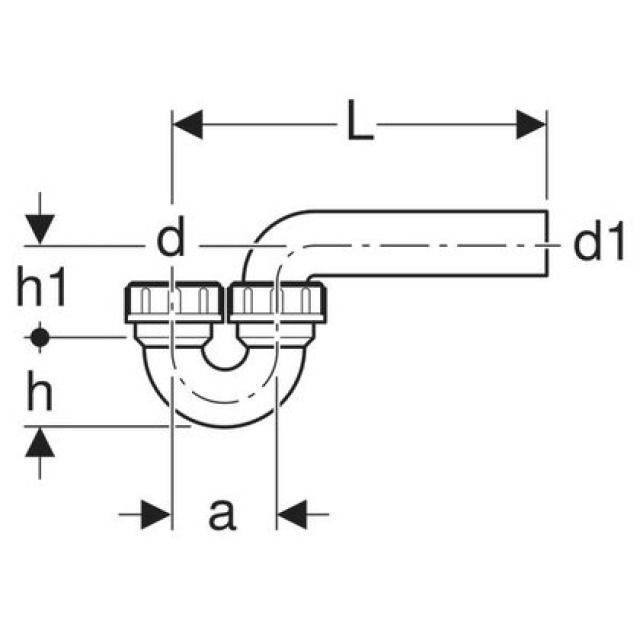 GEBERIT SIPHON VERTICAL/HORIZ.
152.043 NOIR  50 / 56 MM