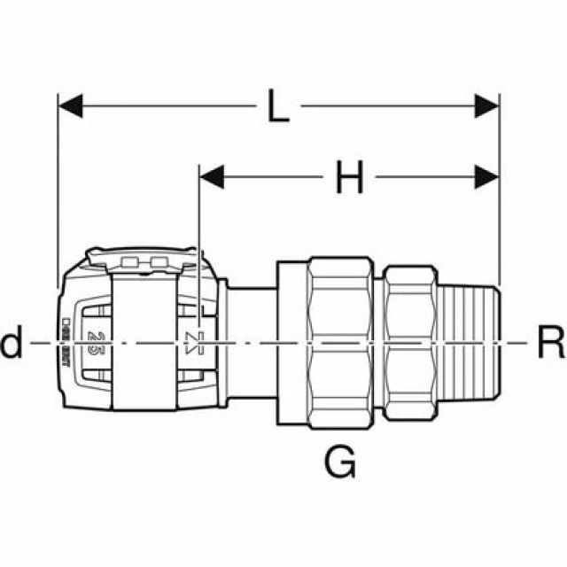 FLOWFIT RACCORD UNION FLTG.EXT.
620.581   D=20  R=1/2"