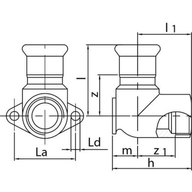 PROFITEC PRESSINOX-FIG. 9
CORNIÈRE 90°, FILETAGE F
1/2"-15 MM