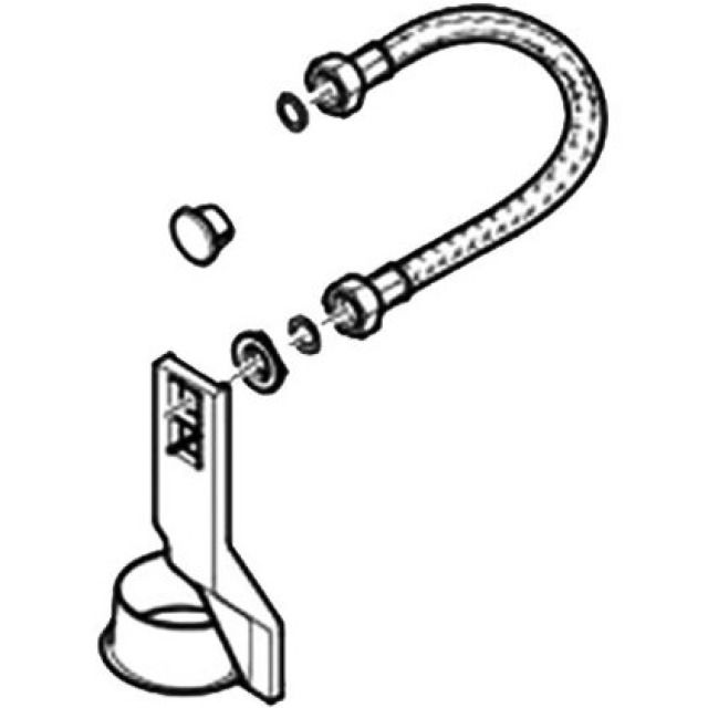 Set de transformation pour
entrée d'eau derrière GEBERIT
pour chasse d'eau AP121
Coloris: blanc