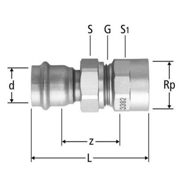 RACCORD OPTIPRESS INOX
15 X 3/4 80044