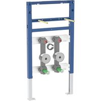 Élément Geberit Duofix pour lavabo, 82–98 cm, robinetterie monobloc, avec deux unités pour compteur d’eau, robinet d’arrêt encastré JRG LegioStop® et té de raccordement