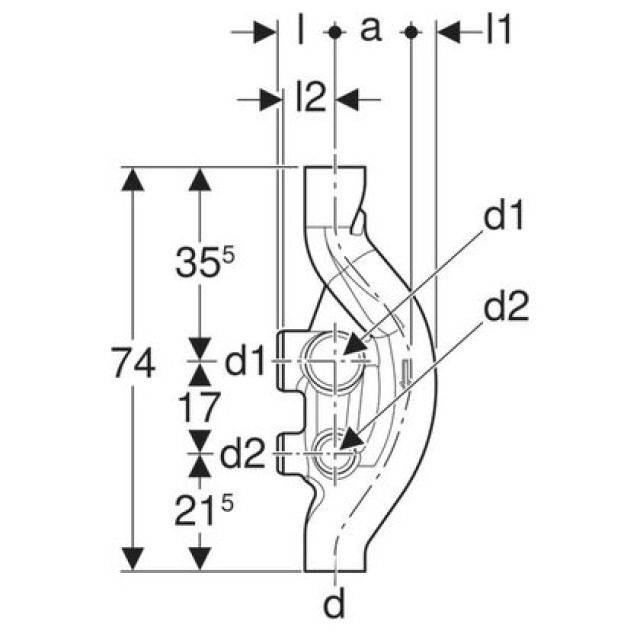 GEBERIT PE-HD PCE MELANG. SOVE
367.614 S/ PERCEMENT 110 MM