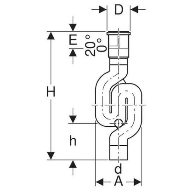 GEBERIT-PE SIPHON OUVERT. NETT
365.813                 75 MM