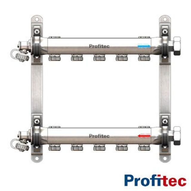 Profitec Heizleitungsverteiler
mit F+E-Hahn, 1", 6-fach,
Abstand: 50mm, L=410mm