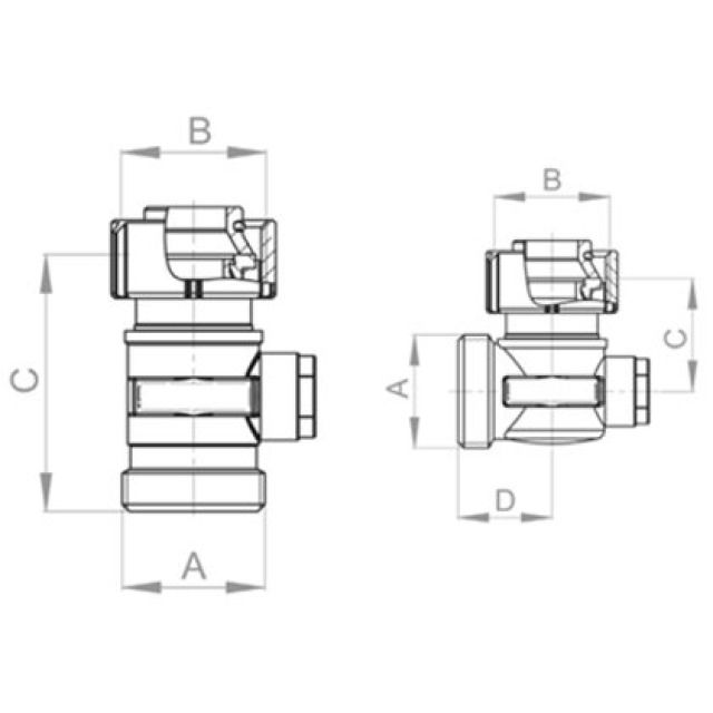 KUGELHAHN 3/4"AGx3/4" ÜwM
DURCHGANG
EUROKONUS VERNICKELT